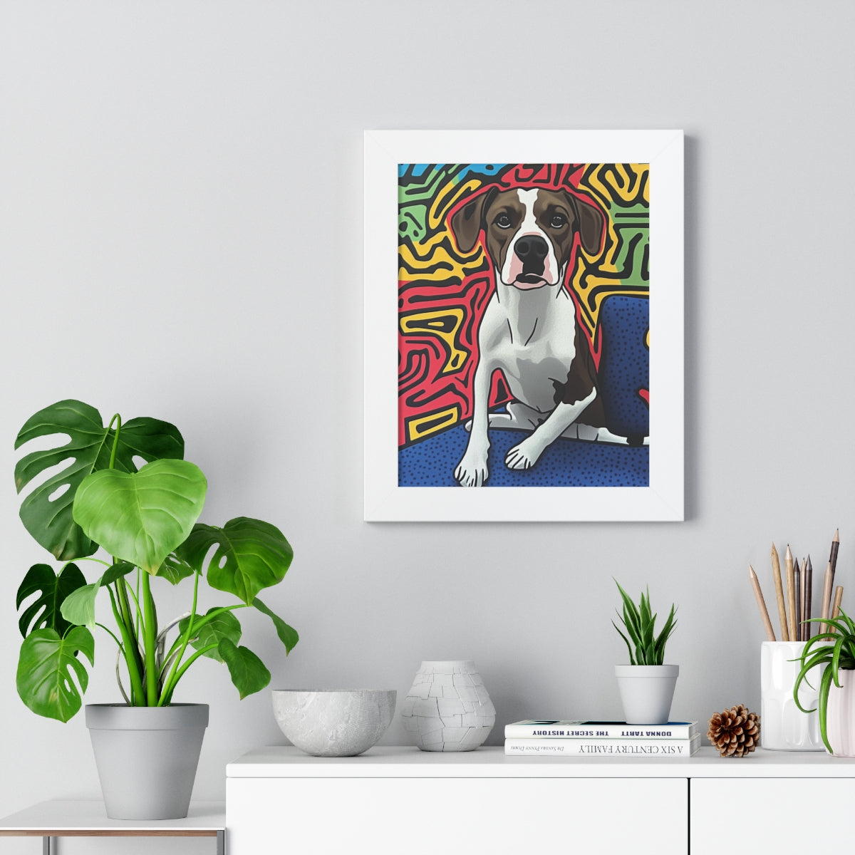 The Activist Custom Pet Portrait White Frame On Wall