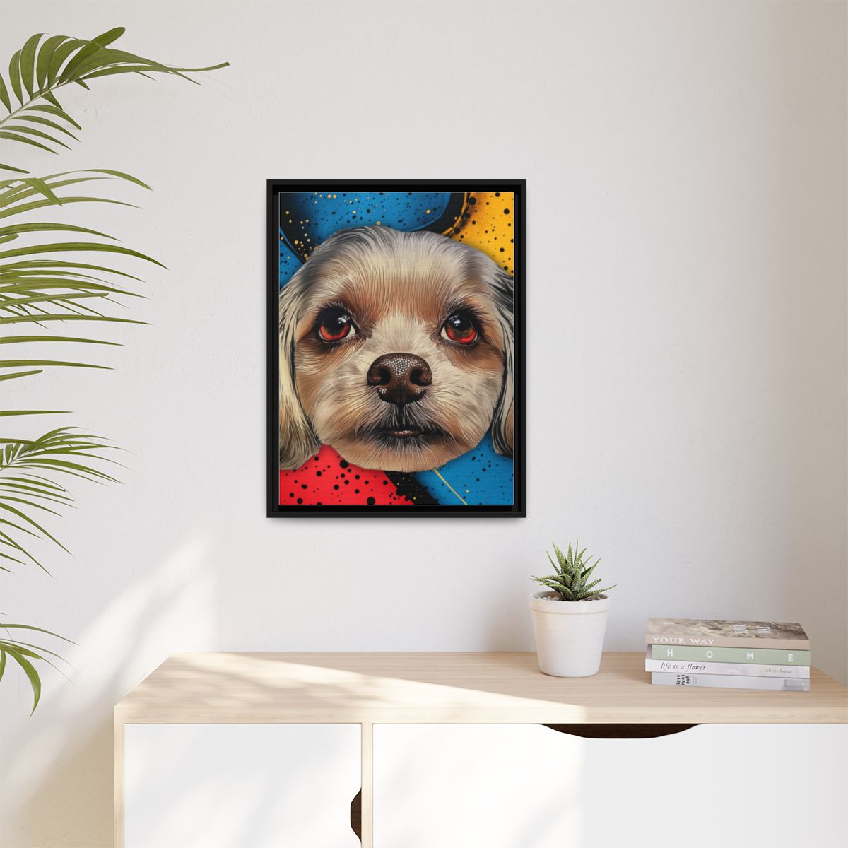 "The Comic" Custom Pet Portrait Framed Canvas
