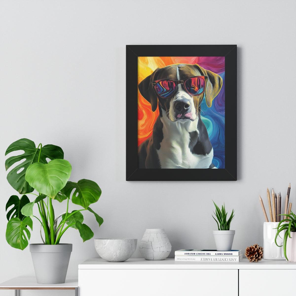 The Pop Icon Custom Pet Portrait Black Frame On Wall 2