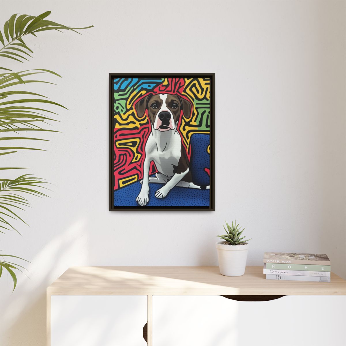 "The Activist" Custom Pet Portrait Framed Canvas