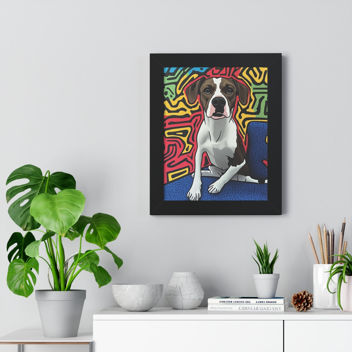 The Activist Pet Portrait Black Frame On Wall
