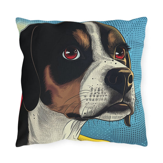 The Comic Custom Pet Portrait Outdoor Throw Pillow