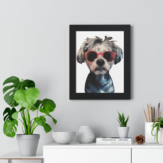 The Pop Icon Custom Pet Portrait Black Frame On Wall