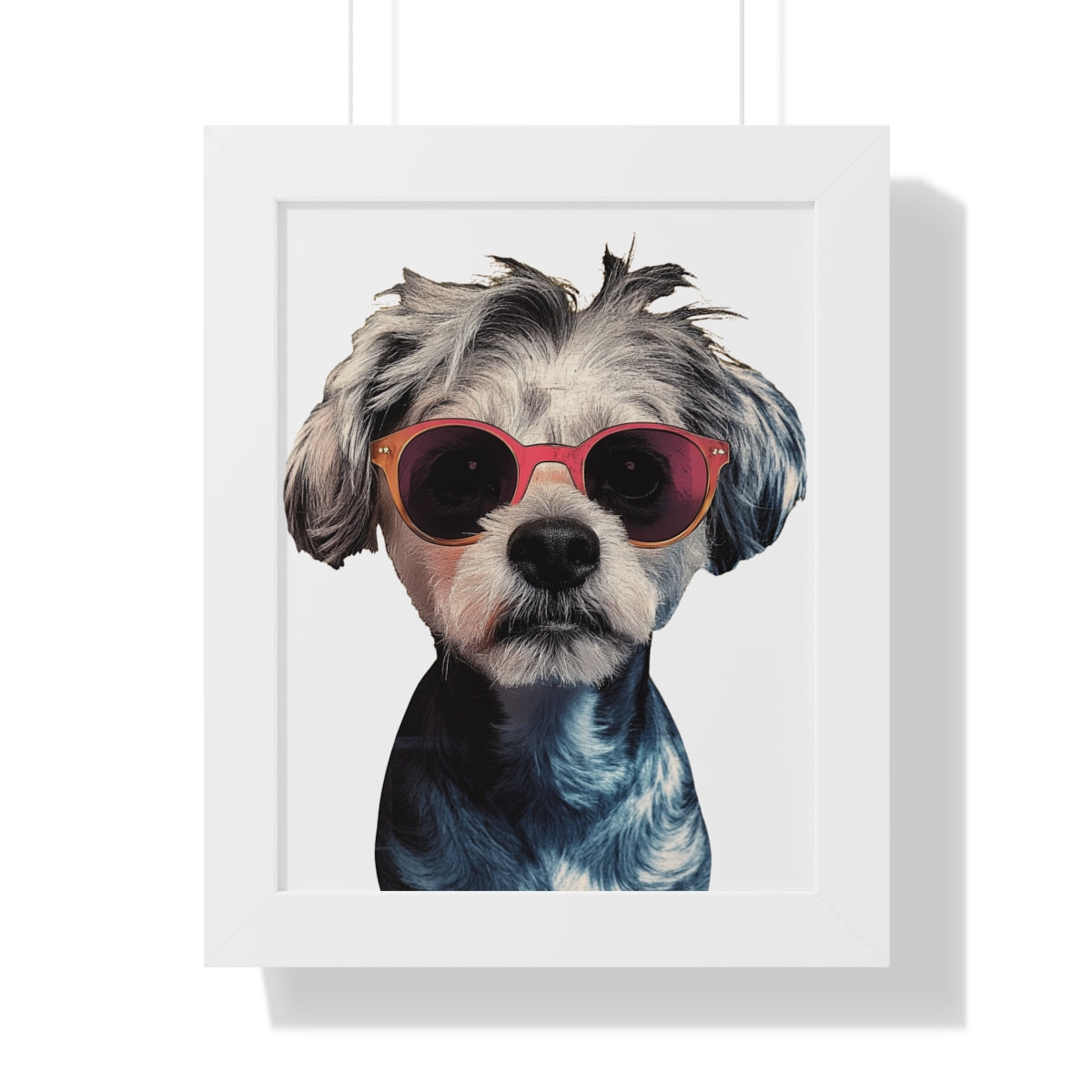 The Pop Icon Custom Pet Portrait White Frame
