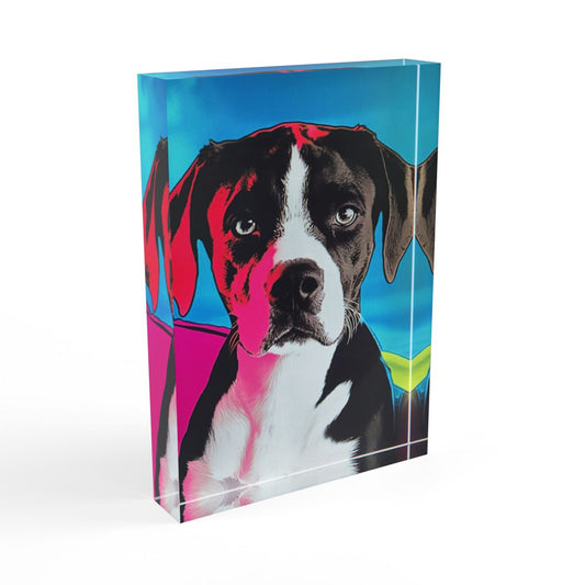The Pop Icon Custom Pet Portrait Acrylic Photo Block
