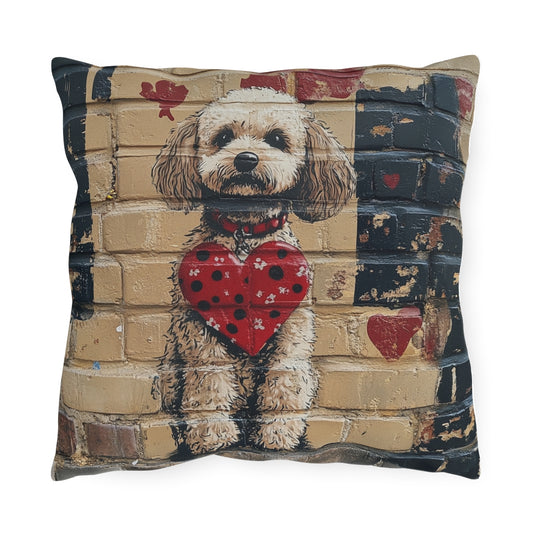 The Street Custom Pet Portrait Outdoor Throw Pillow