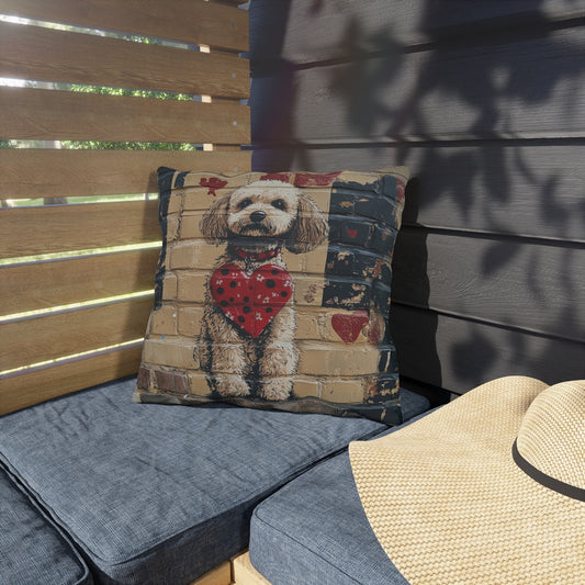 The Street Custom Pet Portrait Outdoor Throw Pillow 16x16