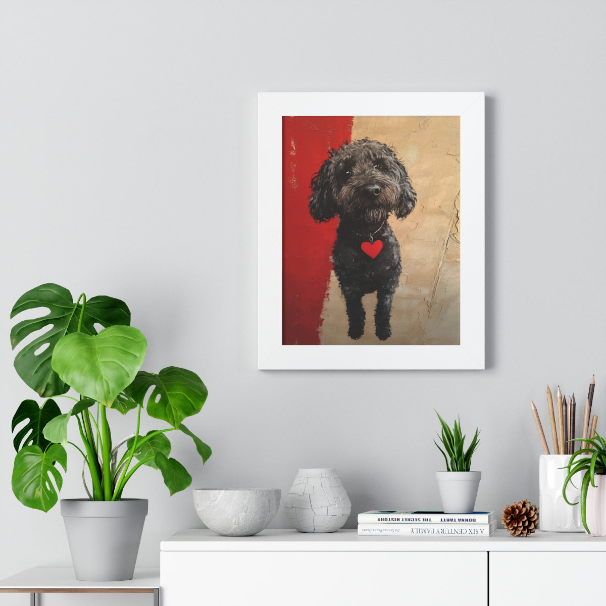 The Street Pet Portrait White Frame On Wall